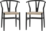 Flash Furniture Logan Wood Dining Chair Y-back Stackable 2PK Black/natural Open. Price: $279.00.