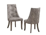 Kings Brand Furniture - Elmer Upholstered Dining Room Chairs, Set Of 2, Gray New. Price: $275.99.