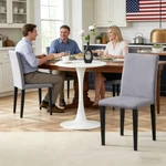 Set Of 2 Light Gray Linen-cotton Dining Chairs Modern Simple For Kitchen Use New. Price: $109.99.