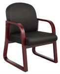 Boss Office Fabric Upholstered Sled Base Reception Chair In Black New. Price: $192.99.
