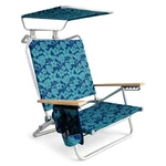 Bliss Hammocks Folding Beach Chair, Backpack Recliner With Canopy, Blue Flower New. Price: $96.99.
