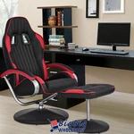 Red Ottoman Gaming Chair Ergonomic Swivel Computer Office High Back Foot Stool New. Price: $149.99.