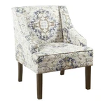 Homepop Traditional Fabric Swoop Arm Accent Chair In Ebony Cream New. Price: $329.99.