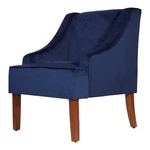Homepop Traditional Wood And Velvet Swoop Arm Accent Chair In Dark Blue New. Price: $320.99.
