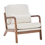 Accent Mid Century Modern Armchair Cream Waist Cushion Dumos Arms Reading New. Price: $124.99.