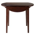 Winsome Clayton 36" Round Drop Leaf Solid Wood Dining Table Walnut New. Price: $221.99.