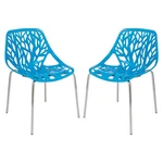 Leisuremod Modern Asbury Dining Side Chair With Chromed Legs Blue Set Of 2 New. Price: $154.82.