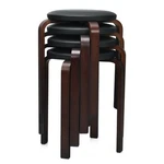 Costway Set Of 4 Bentwood Round Stool Stackable Dining Chair W/padded Seat Black New. Price: $74.99.