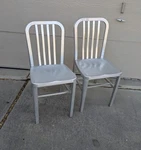 Vintage Pair Of Aqi Alston Quality Industries Aluminum Navy Dining Chairs Usa Used. Price: $324.00.