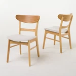 Christopher Knight Home Idalia Dining Chairs 2-PCS Set Light Beige / Oak Finish New. Price: $155.66.