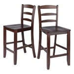 Pemberly Row 24" Solid Wood Counter Stool In Antique Walnut (set Of 2) New. Price: $197.99.