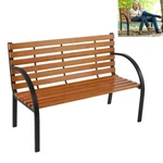 48" Rustic Wood&iron Outdoor Patio Garden Bench Curved Armrest Park Chair Seat New. Price: $143.99.