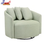 Plush Oversized 360 Swivel Accent Boucle Barrel Chair With Throw Pillows Sage New. Price: $401.13.