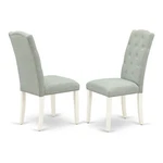 East West Furniture Celina 41" Fabric Dining Chairs White/blue (set Of 2) New. Price: $224.46.