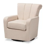 Baxton Studio Rayner Beige Fabric Upholstered Swivel Chair New. Price: $264.99.