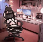 *meenice* Pink Cat Ear Gaming Chair With Footrest/reclining Feature New. Price: $224.99.