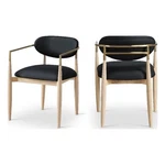 Meridian Furniture Riccio Black Vegan Leather Dining Arm Chair (set Of 2) New. Price: $552.00.