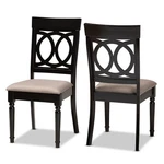 Baxton Studio Lucie Sand Fabric Espresso Finished Wood 2-PIECE Dining Chair Set New. Price: $142.85.