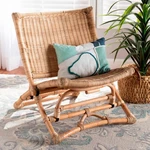 Baxton Studio Herrera Natural Brown Rattan Lounge Chair New. Price: $234.00.