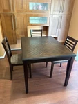 Gia 4-PIECE 48"X36 X30 Wood Rectangular Dining Set With Chairs Cherry Used. Price: $225.00.