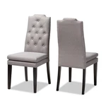 Baxton Studio Dylin 20"H Button Tufted Wood Dining Chairs Gray Set Of New. Price: $319.99.