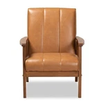 Baxton Studio Tan Faux Leather Upholstered And Brown Finished Wood Lounge Chair New. Price: $250.08.