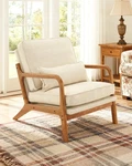 Karl Home Accent Chair Mid-century Modern With Low Back, Linen Beige New. Price: $165.28.