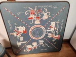 Karl Jt Child Folding Card Table & 2 Chairs Antique Kids Nursery Ryme Vtg Metal Used. Price: $260.00.