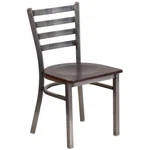 Flash Hercules Ladder Back Restaurant Chair, Wn Wood Seat/clear Coated Metal New. Price: $129.99.