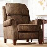 Beaumont Brown Paisley Recliner Chair Footrest Comfortable Push Manual New. Price: $899.99.
