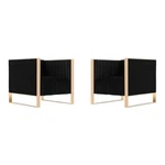 Manhattan Comfort Trillium Velvet Accent Chair In Black/gold (set Of 2) New. Price: $1518.74.