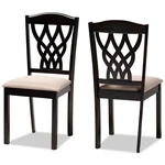 Baxton Studio Upholstered And Brown Finished Wood 2-PIECE Dining Chair Set New. Price: $125.99.