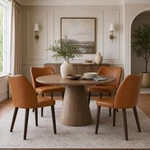 Dining Chairs Set Of 4 Modern Pu Leather Padded Seat Wood Legs Light Brown Room New. Price: $369.99.