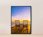 Empty Wood Chair Table Outdoor Patio Poster Premium Quality Choose Your Size Brand. Price: $12.11.