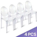 Foh Set Of 4 Ghost Side Transparent Crystal Kitchen And Dining Room Chairs New. Price: $289.00.