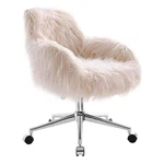 Linon Fiona Faux Fur Swivel Office Chair With Wheels Pink New. Price: $156.99.