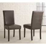 Verano Upholstered Faux Leather Dining Side Chair Black With Espresso Finish New. Price: $225.98.