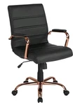 Flash Furniture Mid Black Leather Office Chair, Rose Gold New. Price: $114.39.