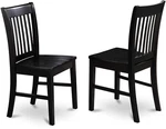 Nfc-blk-w Norfolk Dining Slat Back Wood Seat Kitchen Chairs, Set Of 2, New. Price: $219.01.