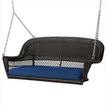 Jeco W00202S-A-FS011 Espresso Wicker Porch Swing With Blue Cushion New. Price: $158.40.