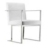 Pangea Home Dexter 18.5" Modern Polyurethane & Metal Arm Chair In White New. Price: $333.50.
