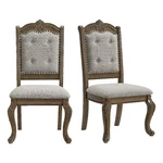 Pemberly Row Dining Side Chair Set With Beige Fabric Walnut New. Price: $336.62.