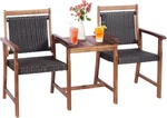 Tangkula Acacia Wood Garden Bench, Patiojoy Rattan Companion Loveseat Chair With New. Price: $126.99.