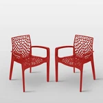 Gruvyer Modern Indoor Outdoor Dining Armchairs, From Italy, Stackable, 2 New. Price: $299.99.