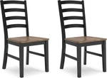 Ashley Wildenauer Dining Chairs Set Of 2 Ladderback Solid Wood Frame Black Open. Price: $239.00.