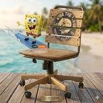 Spongebob Squarepants Lea Industries Surf Club Desk Chair Vintage Wood 2010 Rare Used. Price: $299.95.