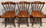 3 Tell City Swiveling Side Chairs, Andover Finish, Windsor Style W/ Toprail Vgc Used. Price: $250.00.