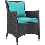 Modway Convene 4-PIECE Aluminum Rattan Patio Dining Chairs Espresso/turquoise New. Price: $503.41.