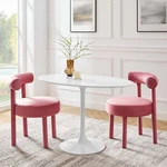Modway Mid-century Modern 48" Oval White Wood Top Metal Pedestal Dining Table New. Price: $522.25.