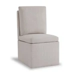 Chita Upholstered Dining Chair With Casters Slipcovered Armless New. Price: $215.99.